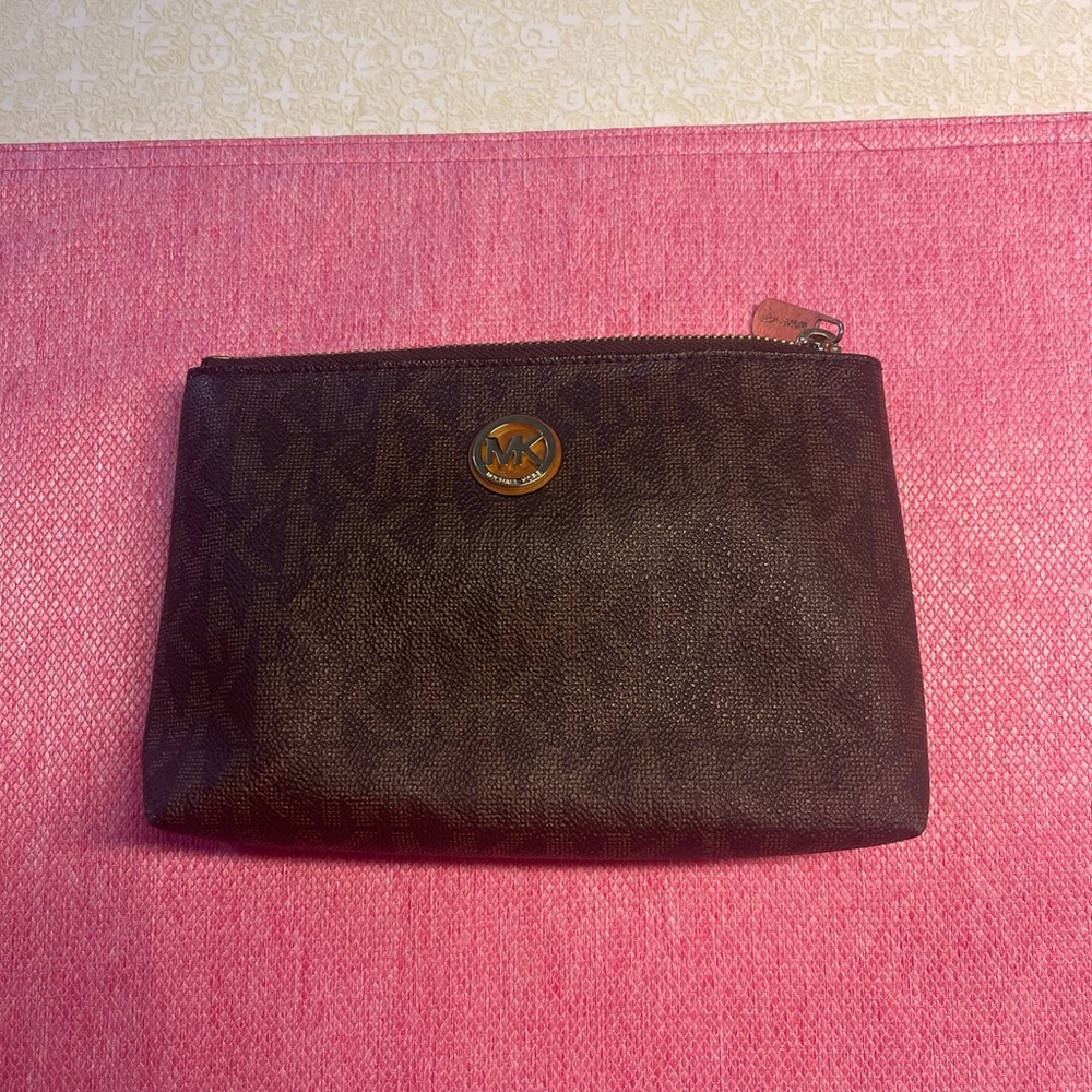 Michael Kors Dark Brown Logo Pouch